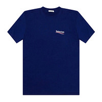 巴黎世家 BALENCIAGA 男女同款经典可乐标字母印花超大版型短袖T恤 641655 TIV52 1195 深蓝色 XS
