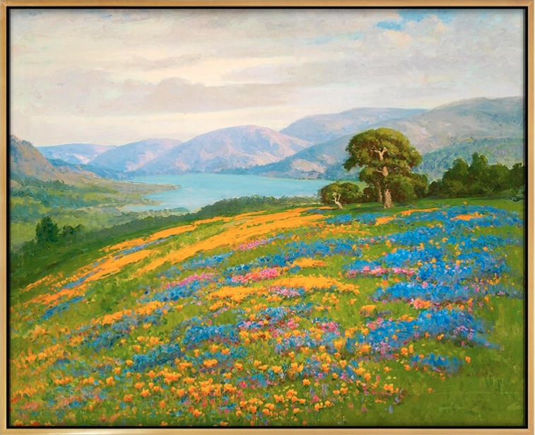 弘舍 威廉・杰克逊 风景油画《加利福尼亚的春天》成品尺寸100x80cm 油画布 闪耀金