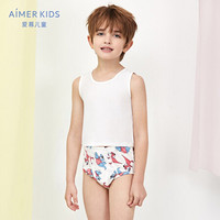 Aimer Kids爱慕儿童2件装 恐龙小子中腰三角裤两件包AK2225731白底恐龙印花+全恐龙印花100