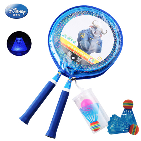 迪士尼（Disney）DDA966-Z2-1 儿童羽毛球拍合金带发光球亲子互动玩具 牛局长深蓝