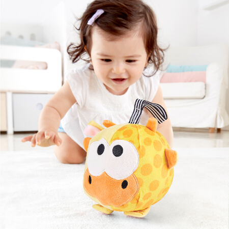 德国（Hape)jadore儿童宝宝长颈鹿毛绒球 GIRAFFE  ACTIVITY  BALL玩具 0岁+ 828566