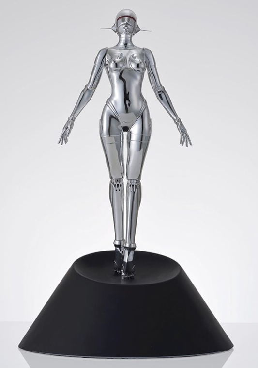 维格列艺术 空山基 机械姬 sexy robot floating 银色雕塑 56x35x35cm 2019年