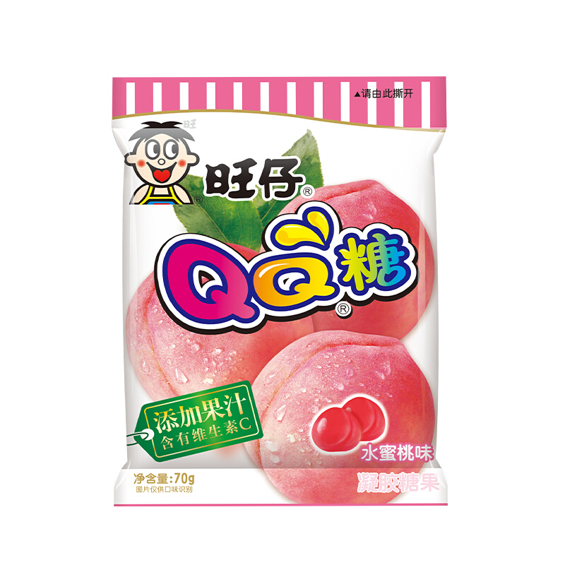 want want 旺旺 旺仔qq糖 水蜜桃味 70g*60袋