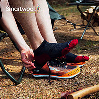 Smartwool PhD 跑步轻量低筒袜 透气运动袜 美利奴羊毛袜W243（L（适合脚码42-45）、黑色）