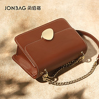 简佰格JONBAG棕色包包2021新款小众设计时尚链条女包百搭斜挎包女（红色）