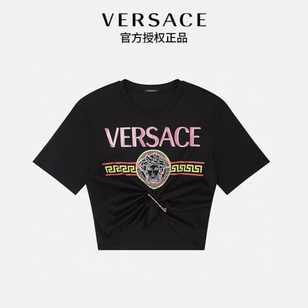 范思哲VERSACE 21秋冬 女士T恤 1001007-1A00769-2B070-36 黑色+彩色 40