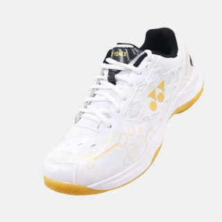 YONEX 羽毛球鞋yy入门级训练减震动力垫男女SHB101CR 白/金43码