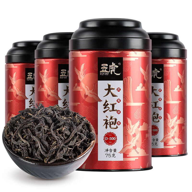 WU HU 五虎 特级 D-500 大红袍 75g*4罐