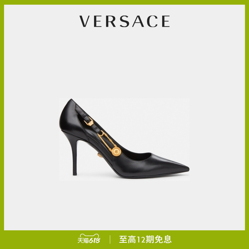 VERSACE/范思哲安全别针真皮女士高跟鞋DST477M-DVT2P（39、D41OH）