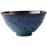 朵颐HD孔雀纹高脚碗创意陶瓷面碗家用单个米饭碗汤碗个性日式餐具