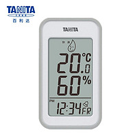 TANITA 百利达 电子温湿度计高精度室内外仪器表附带时间日期闹钟表情款 日本品牌 TT-559 灰色