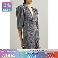IRO 2021春季女灰色灯笼袖收腰连衣裙NAP/NET-A-PORTER（34、灰色）
