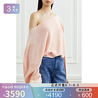 R13 2021夏季女粉色纯棉露肩卫衣NAP/NET-A-PORTER（S、粉红色）