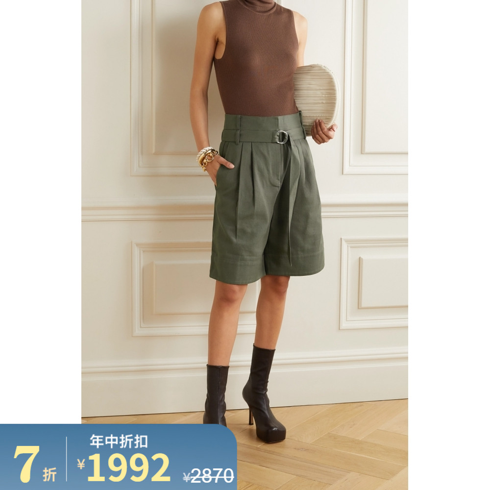 Tibi 2021春季女深灰色配腰带休闲裤NAP/NET-A-PORTER（2、深灰色）