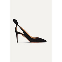 Aquazzura 2021春季女黑色绒面革高跟凉鞋NAP/NET-A-PORTER