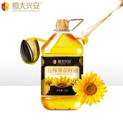 恒大兴安葵花籽油物理一级压榨54lx1桶食用油非转基因家用桶装