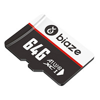 Biaze 畢亞茲 TF64 Micro-SD存儲卡 64GB（UHS-I、U3、A1）