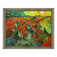 雅昌 梵高《紅色的葡萄園》80x65cm 油畫布 實木畫框