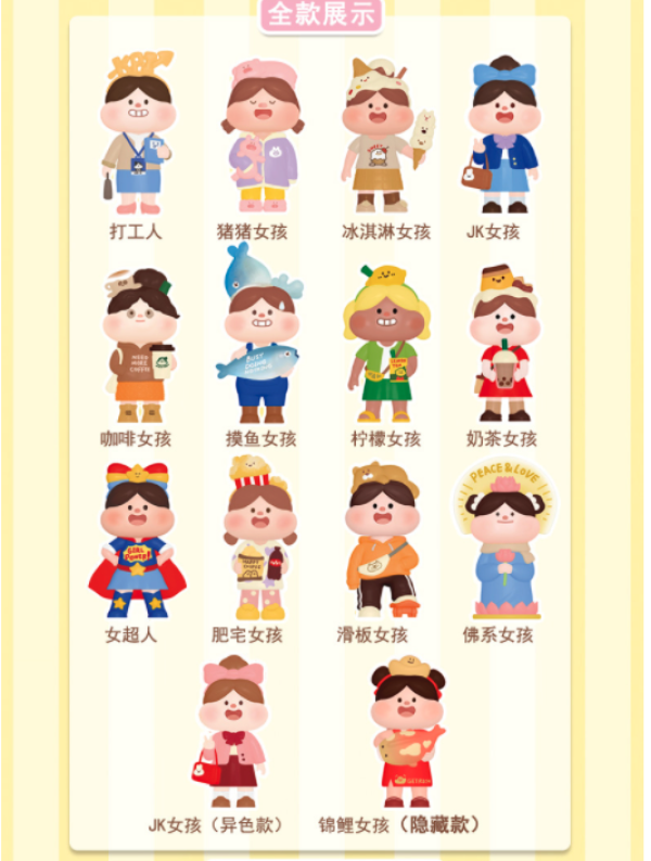 盲盒控popmart泡泡玛特肉球女子图鉴盲盒