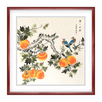 艺满堂 家居装饰画 A事事如意 65x65cm 宣纸 花梨色实木镜框