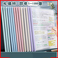 递乐莫兰迪a4抽杆夹资料夹文件夹拉杆夹5色各2个（白、蓝、粉、绿、紫） pp材质