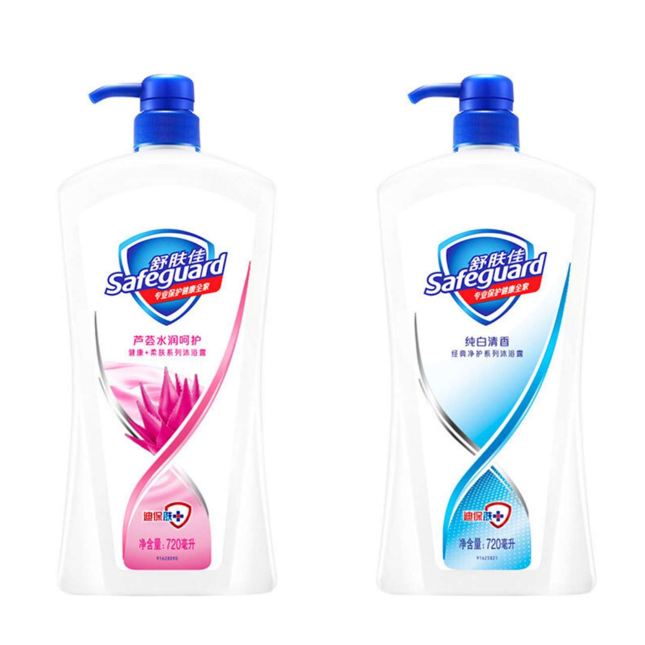 safeguard 舒肤佳 健康 柔肤系列沐浴露套装 (纯白清香720ml 芦荟清香