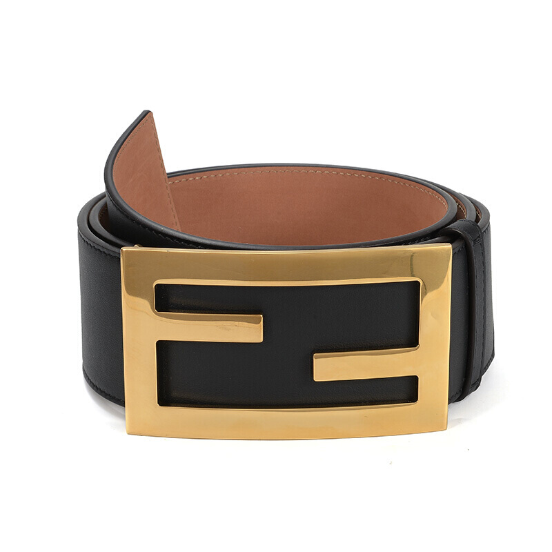 芬迪 FENDI 女士黑色FF钉扣腰带 宽度6cm 黑色8C0612 A5DY F155L 85