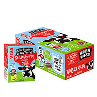 VIVA 韦沃 爱尔兰 进口牛奶 韦沃（ VIVA）0蔗糖草莓口味牛奶200ML*12盒