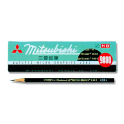 uni三菱铅笔三菱mitsubishi日本进口uni9800铅笔盒装12支hb素描绘图