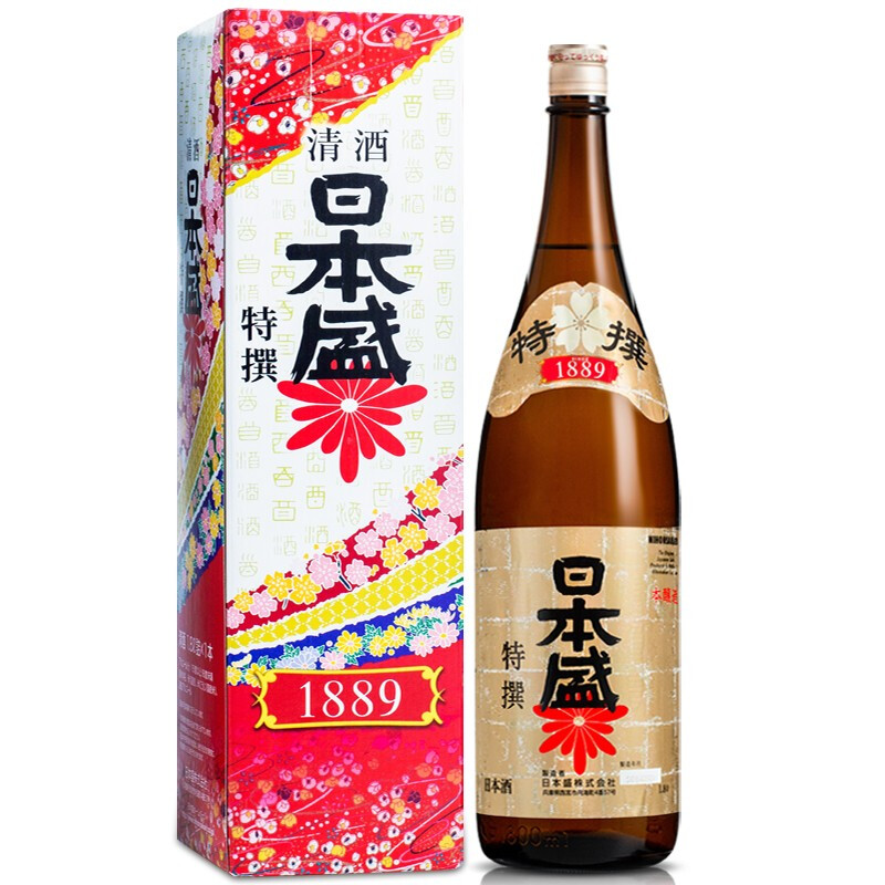 日本原装进口洋酒 日本盛日本低度清酒 日本盛特选本酿造清酒礼盒装1.8L