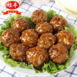 雄丰红烧狮子头油炸肉丸500g猪肉丸大肉圆子手工四喜肉丸子批发
