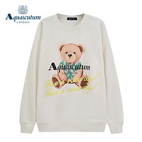 Aquascutum 雅格狮丹 秋冬情侣圆领小熊卫衣AC3FRSW03