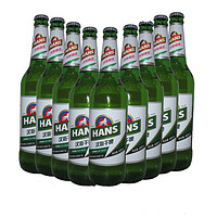 汉斯啤酒 汉斯干啤陕西特产9瓶600ml网红啤酒