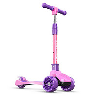 MAnA 魔力小虫 儿童滑板车四轮闪光小孩滑步车可调节高度一秒折叠小孩踏板车 海星粉