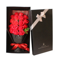 自生草 創意禮物18朵仿真玫瑰花束禮盒 適合送女友/愛人