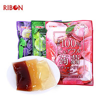 Ribon 理本 日本进口 理本(Ribon)果冻蒟蒻苹果水蜜桃果汁可吸儿童果冻条独立包装128g