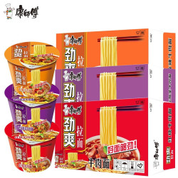 康师傅 方便面 劲爽拉面 12桶装整箱