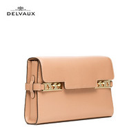 Delvaux 奢侈品包包女包经典系列 Tempete 小牛皮单肩斜挎手拿包链条包 520礼物 茶色