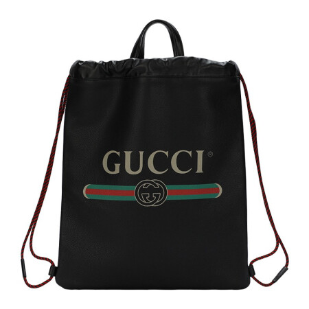 GUCCI 古驰 男士黑色印花logo运动包手提双肩包 4940530GCBT8163