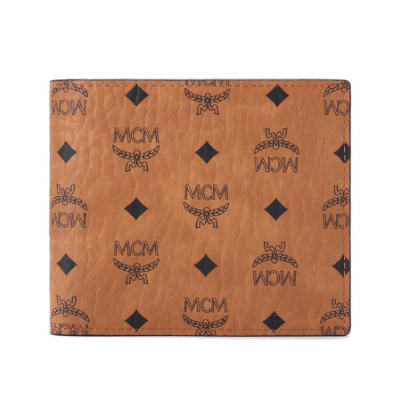 MCM 奢侈品 男士涂层帆布短款钱包钱夹干邑色LOGO图案 MXSAAVI01CO001