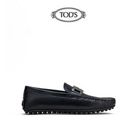 TOD'S官方2021春夏新品KATE男鞋男士CITY系列皮革豆豆鞋 黑色 45.5