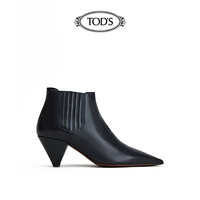 TOD'S官方2021春夏新品女鞋女士皮革踝靴 黑色 39.5