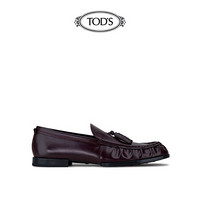 TOD'S官方2021春夏新品男鞋男士真皮一脚蹬乐福鞋男英伦风 酒红色 42