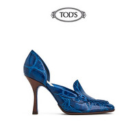 TOD'S女鞋女士Spiga牛皮高跟鞋 蓝色 34