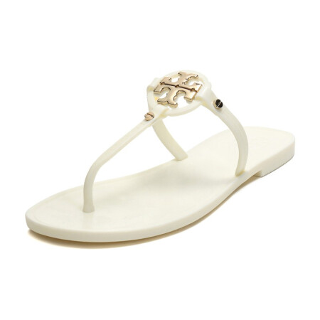 托里·伯奇 TORY BURCH 奢侈品 TB女鞋 TPU人字拖凉鞋拖鞋象牙白 51148678 104 7/37.5码