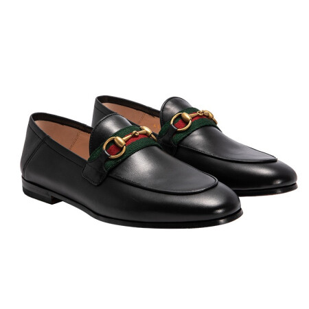 古驰（GUCCI）女士织带乐福鞋休闲鞋 黑色631619 CQXM0 1060 4.5/37.5