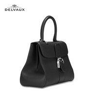 Delvaux 新品奢侈品包包女包 单肩手提包Logo Buckle Brilant 黑色