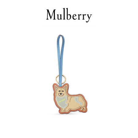 Mulberry/玛珀利2021秋冬新款个性皮革钥匙环RK5808 新款柯基犬钥匙环(杏橘色和深金黄色)