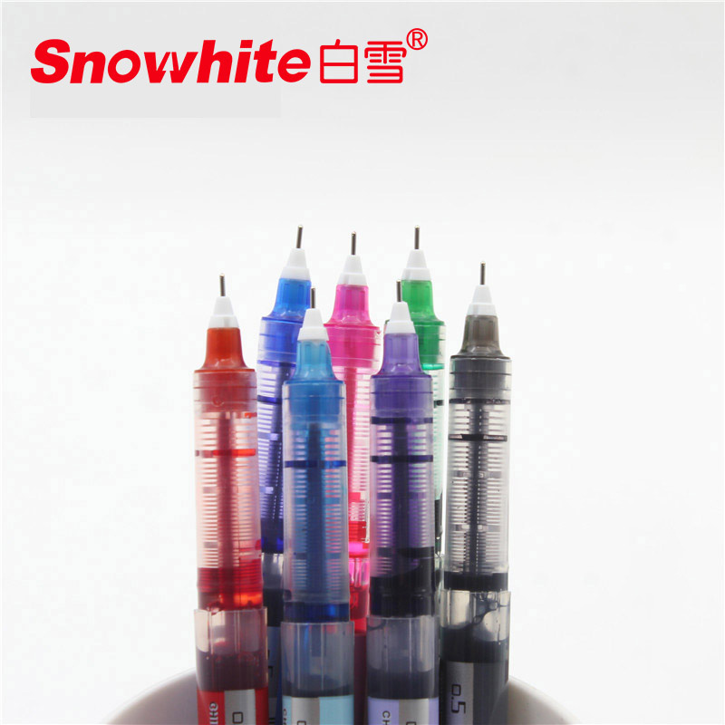 白雪彩色笔 彩色全针管走珠笔直液式彩笔中性水性签字笔签支笔 单支彩色走珠笔学生办公文具（蓝色（单支））