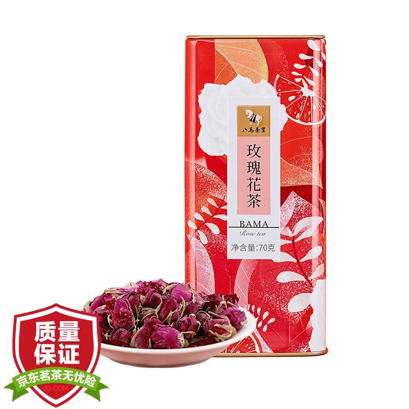 八马茶业 bamatea八马 花茶 花草茶平阴玫瑰花 玫瑰花茶 罐装70g